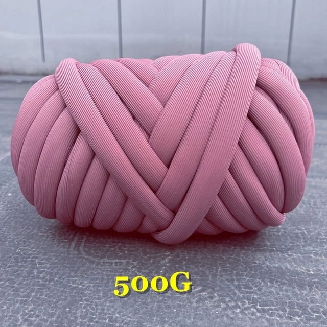 New Striped Core Spun Crochet Yarn Ice Silk Feeling Polyester Cotton Rope for Handbag Pet Nest Fashion Home Decoration