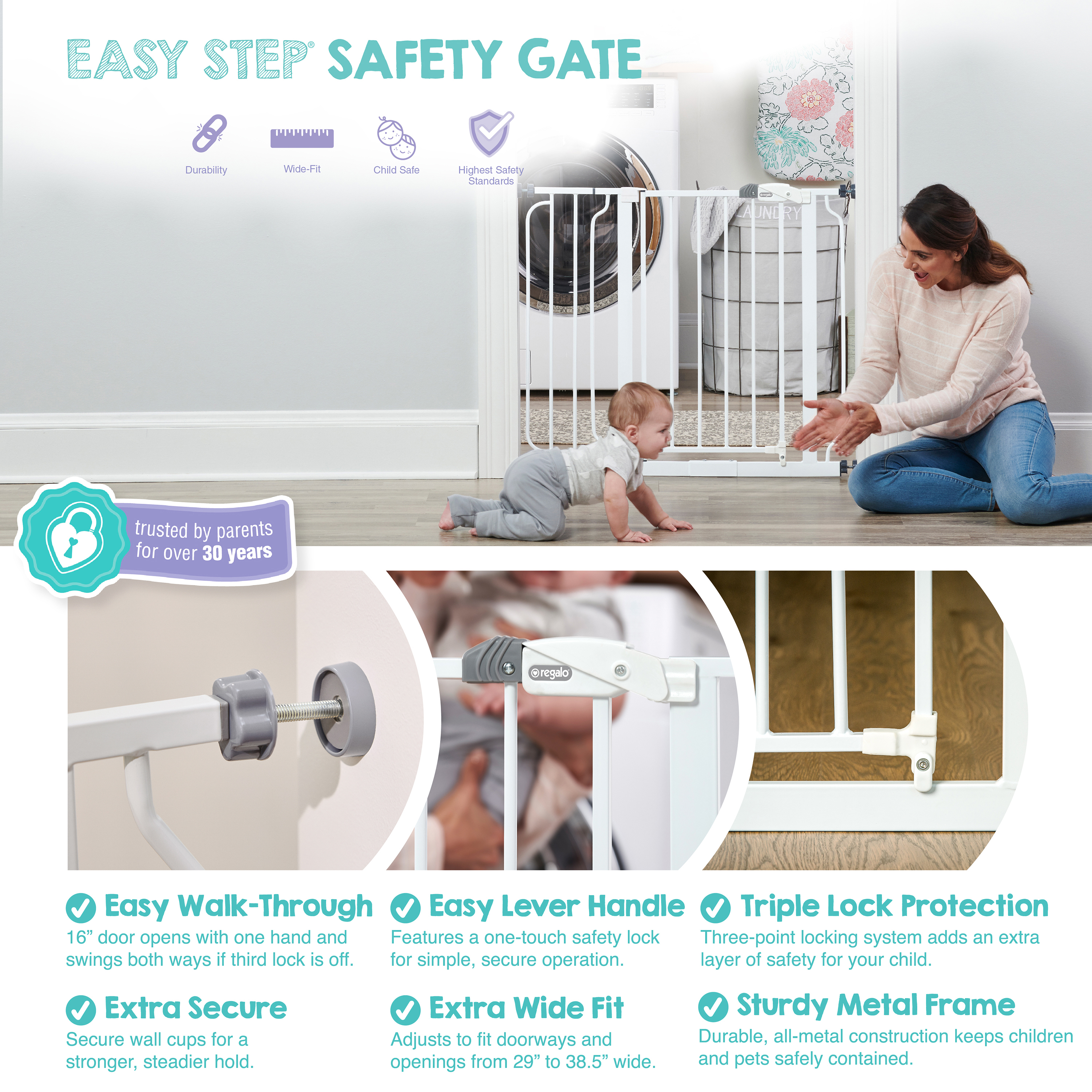 Regalo International Easy Step Extra Wide Baby Gate