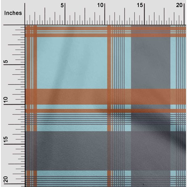 oneOone Georgette Viscose Fabric Madras Check Print Fabric By Yard 42 Inch Wide