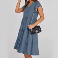 thumbnail image 4 of LOVZFMLL Dresses Women's Summer Solid Color SleevelessV-Neck Dress, 4 of 8