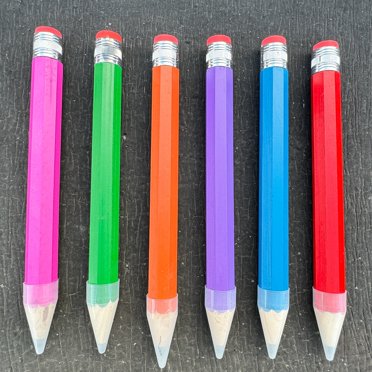 Shisuyan 4 Pcs Crayons Jumbo en Bois Amusants Grands Crayons Géants Fantaisie avec Capuchon Effaceur 35cm Colorés Grands Accessoires pour Enfants pour Dessin Écriture Papeterie pour Enfants Bricolage Jouets de Menuiserie