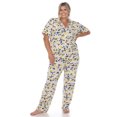thumbnail image 2 of White Mark Women's Tropical Short Sleeve Button-Down Pajama Set, 2 of 6