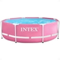 thumbnail image 1 of Intex 28290EH 8ft x 30in Round Metal Frame Above Ground Swimming Pool, Pink, 1 of 9