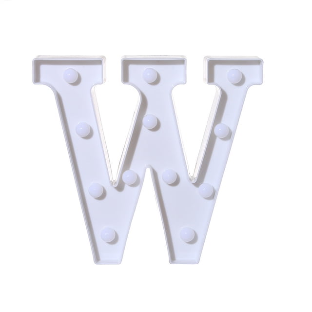 TopLLC Alphabet LED Letter Lights Light Up White Plastic Letters Standing Hanging A-M & on Clearance