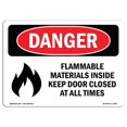 thumbnail image 1 of SignMission OS-DS-A-1218-L-1252 12 x 18 in. OSHA Danger Sign - Flammable Materials Door Closed All Times, 1 of 1