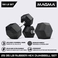 thumbnail image 2 of MAGMA Premium Rubber Hex Dumbbell Sets, 2 of 8