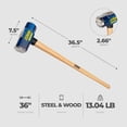thumbnail image 3 of Estwing 12 Pound Head Hard Face Stake Sledge Hammer with 36" Hickory Handle, 3 of 9