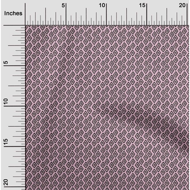 oneOone Cotton Poplin Fabric Diamond Block Printed Fabric 1 Yard 42 Inch Wide
