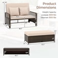 thumbnail image 3 of Costway Patio Rattan Daybed Wicker Loveseat Sofa with Multifunctional Ottoman Beige, 3 of 10