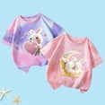 thumbnail image 2 of Jamicy T-Shirts pour Filles Mode Enfants Hauts Mignons pour Filles 2 Pcs Manches Courtes T-Shirts d'Été Mode T-Shirts Graphiques Col Rond Chandail, 2 of 3