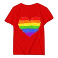 thumbnail image 1 of JIRNDf T-Shirt pour Femmes Hauts Tendance Été Imprimé Floral Col Rond Décontracté Manches Courtes Confortable Stylé Mignon T-Shirts Graphiques pour Femmes Chemises Rouge TTG, 1 of 4