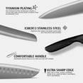 thumbnail image 4 of Hecef Knife Block Set, 25 Pcs Titanium Plated High Carbon Stainless Steel Extra Sharp Kitchen Knives, 4 of 12