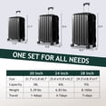 thumbnail image 4 of Ktaxon  Ensemble de 3 Bagages de Voyage Valise à Roulettes Rigides à Roulettes en ABS avec Serrure à Code TSA, 4 of 9