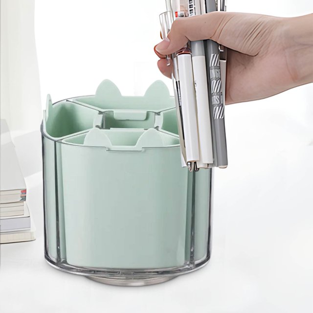 Boovnll Rangement et Organisation, Rangement Rotatif pour Stylos Étudiants Boîte de Rangement Transformable avec 5 Compartiments et 9 Compartiments, Rangement pour Vêtements