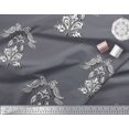 thumbnail image 2 of Soimoi Polyester Crepe Fabric Leaves,Bird & Floral Block Printed Fabric 1 Yard 52 Inch Wide, 2 of 3