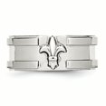 thumbnail image 4 of Bague en Acier Inoxydable Fleur de lis 10mm Brossé & Poli 9 Taille, 4 of 6