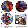 thumbnail image 3 of Designart train Oversized framed wall art decor, Train framed wall Art, Abstract Train curious Journey I , Multi-Color Modern Gold framed wall art, 44x34 inches Gold Frame, 3 of 5