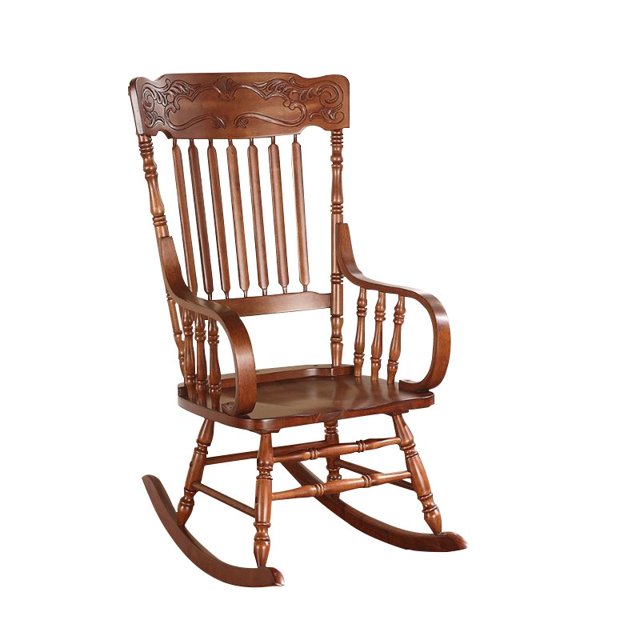 ACME Furniture Chaise à Bascule Kloris Tête Sculptée à la Main en Tabac
