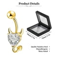 thumbnail image 2 of SNNROO 14G Belly Button Ring CZ Shiny Belly Rings 316L Surgical Steel Button Piercing Gold, 2 of 8