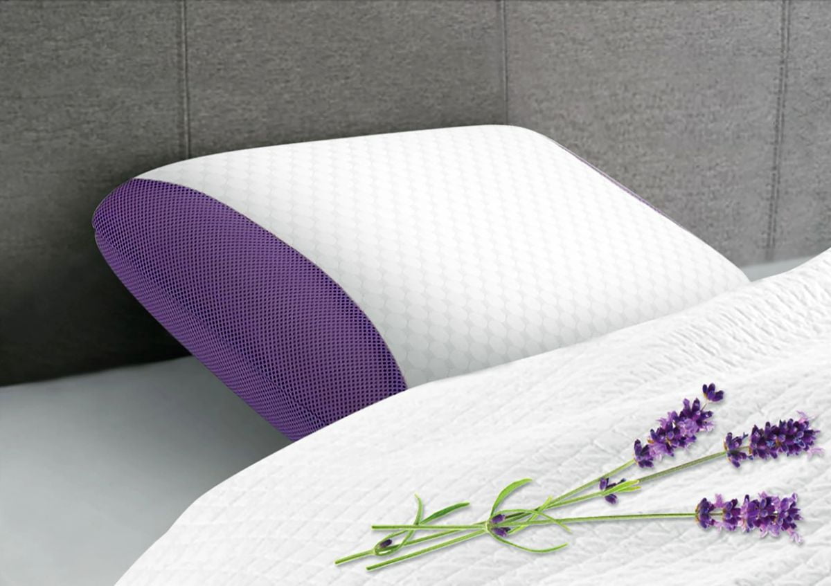 Memory Foam Lavender Infusion Pillow 24"x16"x5" Zippered Cover