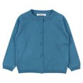 thumbnail image 1 of Toddler Girl Sweaters Cable Knit Long Sleeve Crewneck Button Cardigans Sweaters Kids Solid Color Crew Neck Kitted Tops Fall Winter Cardigan Outerwear Blue 18-24 Months, 1 of 2