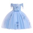thumbnail image 2 of LSLJS Girls' Tulle Flower Princess Wedding Party Dresses for Toddler and Baby Girl Gown Net Yarn Mesh Bow Ruffles Dresses, 2 of 8