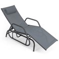 thumbnail image 1 of Gymax Chaise Longue de Patio à Bascule Fauteuil Inclinable Réglable Cadre Métallique Robuste Extérieur Gris, 1 of 9