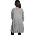 thumbnail image 4 of Femmes Volant Ouvert avant Couleur Unie Cardigan à Manches Longues Haut, 4 of 7