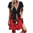 thumbnail image 2 of Robes d'Été Grande Taille pour Femmes 2024 Décontractées avec Poches Robe à Imprimé Floral Robe Mini à Col en V Économisez jusqu'à 65 % de Rabais!, 2 of 9