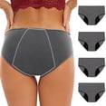 thumbnail image 2 of Culottes Menstruelles Étanches pour Femmes, Réutilisables, Confortables, Taille Mi-Haute, Hipster, Lot de 4, 2 of 7