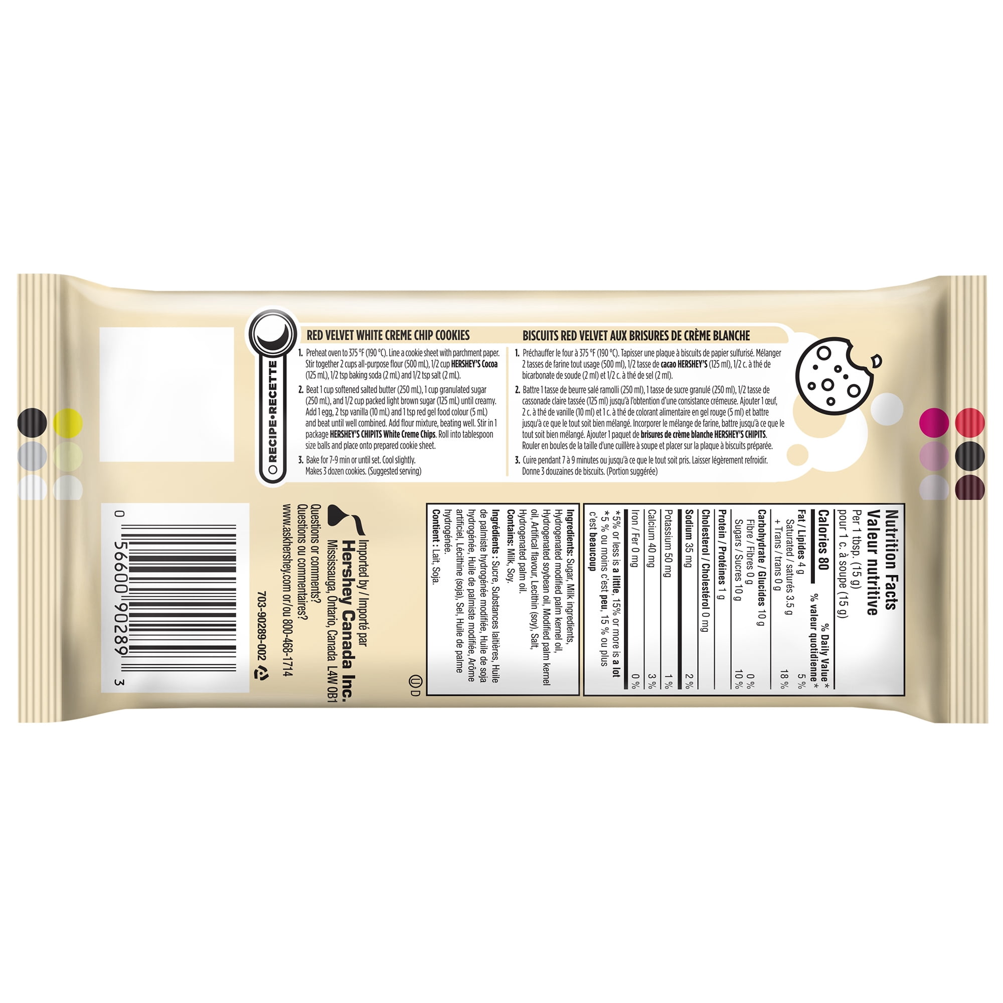 Brisures de crème blanche HERSHEY'S CHIPITS, 200 g