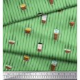 thumbnail image 3 of Soimoi Rayon Fabric Stripe & Drinks Summer Designs Decor Fabric Printed Yard 42 Inch Wide, 3 of 3