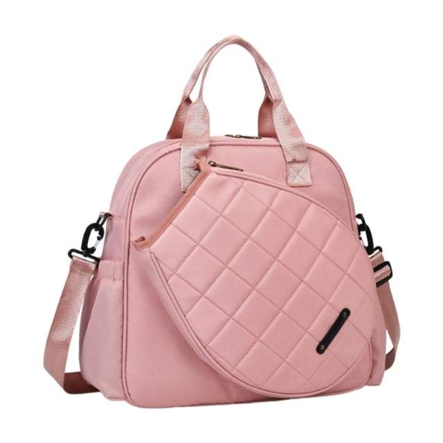 Siruishop Tennis Racket Holder Bag with Removable Adjustable Shoulder Strap Tennis Bag Pink