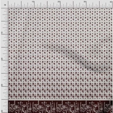 Soimoi Satin Silk Fabric Bud & Floral Panel Printed Craft Fabric by The Yard 42 Inch Wide