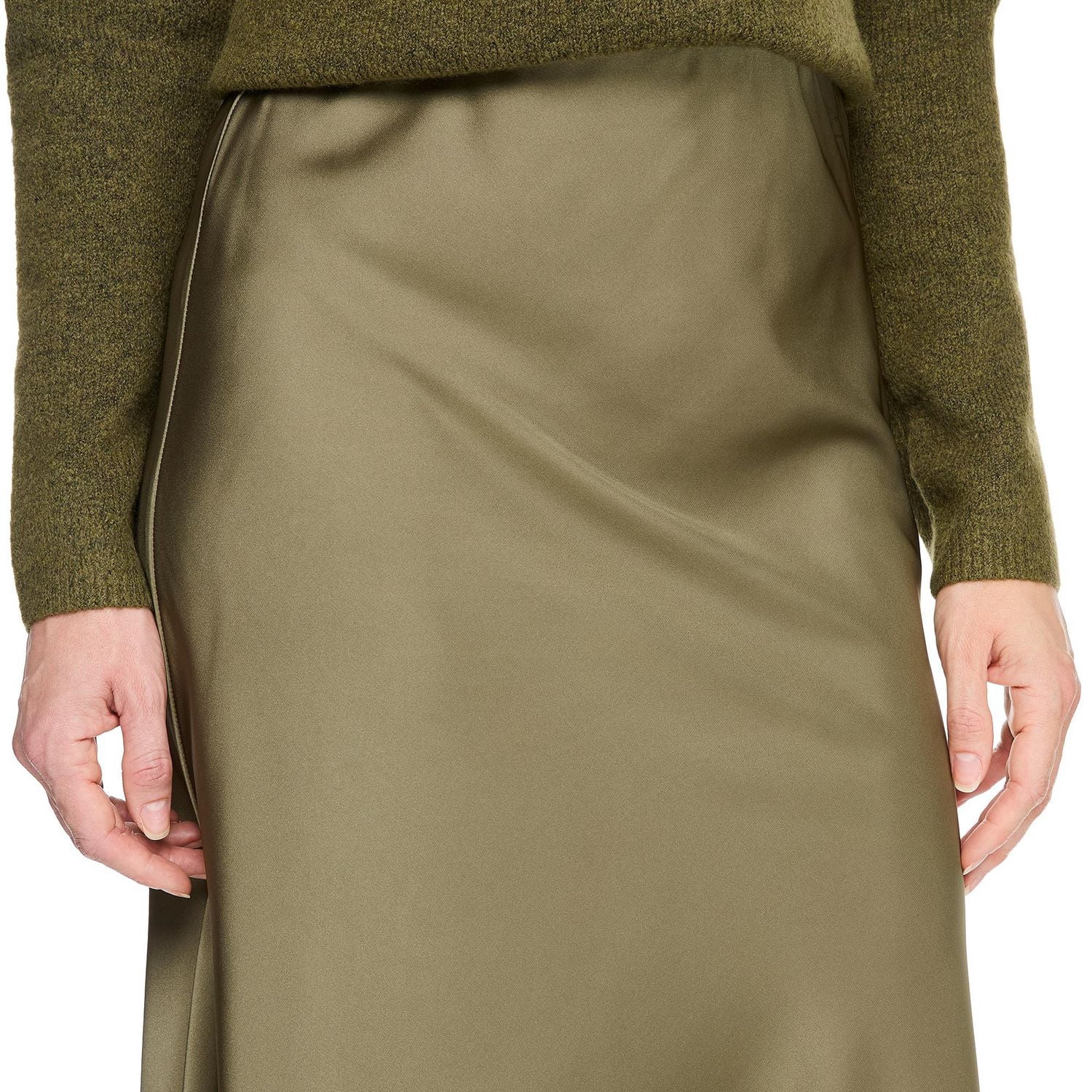 Jupe en satin avec garniture dentelle George pour femmes
