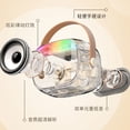 thumbnail image 2 of Transemion ABS Stunning Bass Bluetooth Sound System With Dazzling RGB Glass Atmosphere Lighting Effect Handheld Pink, 2 of 6