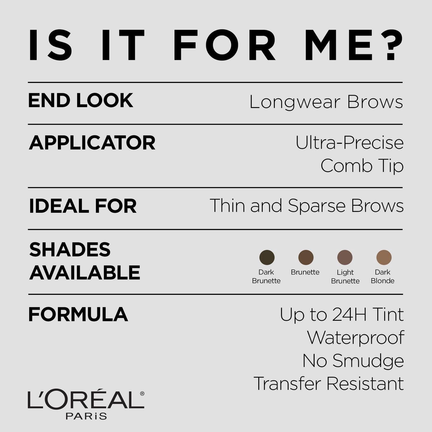L'Oréal Paris Micro Ink Pen par Brow Stylist, Stylo Microblading , Jusqu'à 24H Teinte, Brunette Claire