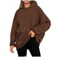 thumbnail image 1 of Besolor Womens Plus Size Hoodies Long Sleeve Drawstring Pullover Tops Casual Loose Fall Winter Hooded Sweatshirts, 1 of 7