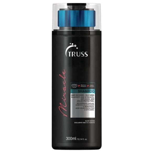 TRUSS Miracle Shampoo - Anti-Aging Shampoo for Straight, Wavy, or Curly Hair - Daily Repair & Moisturizing - Paraben-Free, Color Protection (300 ml)