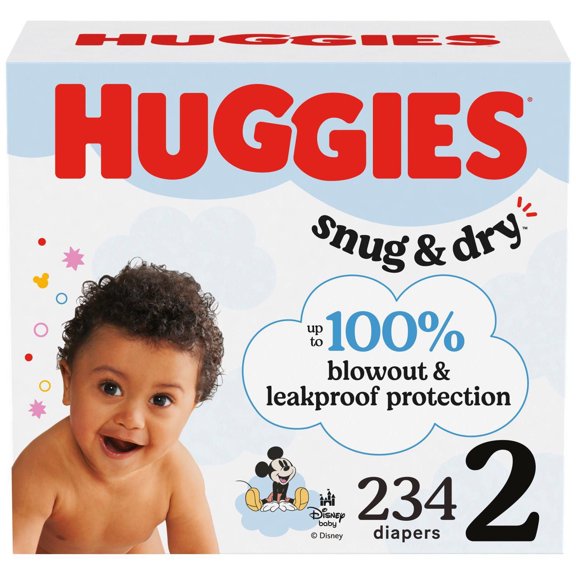 Huggies Snug & Dry Baby Diapers, Size 3 (16-26 lbs), 168 Count