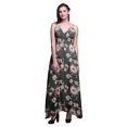 thumbnail image 1 of Bimba Robe Longue à Imprimé Floral pour Femmes, Bretelles Spaghetti, Col en V, Maxi, Tenue de Plage - X-Grand, 1 of 4