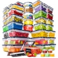 thumbnail image 1 of Stelive 56 pcs Food Storage Container Set, Leak Proof Lunch Boxes, BPA-Free Clear Plastic Storage Containers for Home & Kitchen Organization with Labels & Pen, 1 of 12