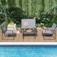 thumbnail image 1 of Costway Ensemble de Conversation Extérieur en Métal de 4 Pcs pour Patio, Table de Jardin, 1 of 10