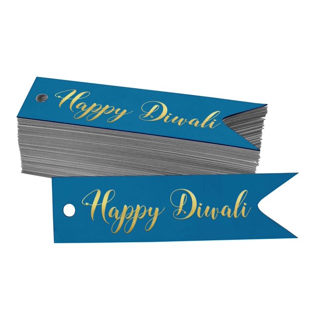 Inkdotpot Gold Foil Paper Hang Tags Happy Diwali Favor Tags 100 Pieces