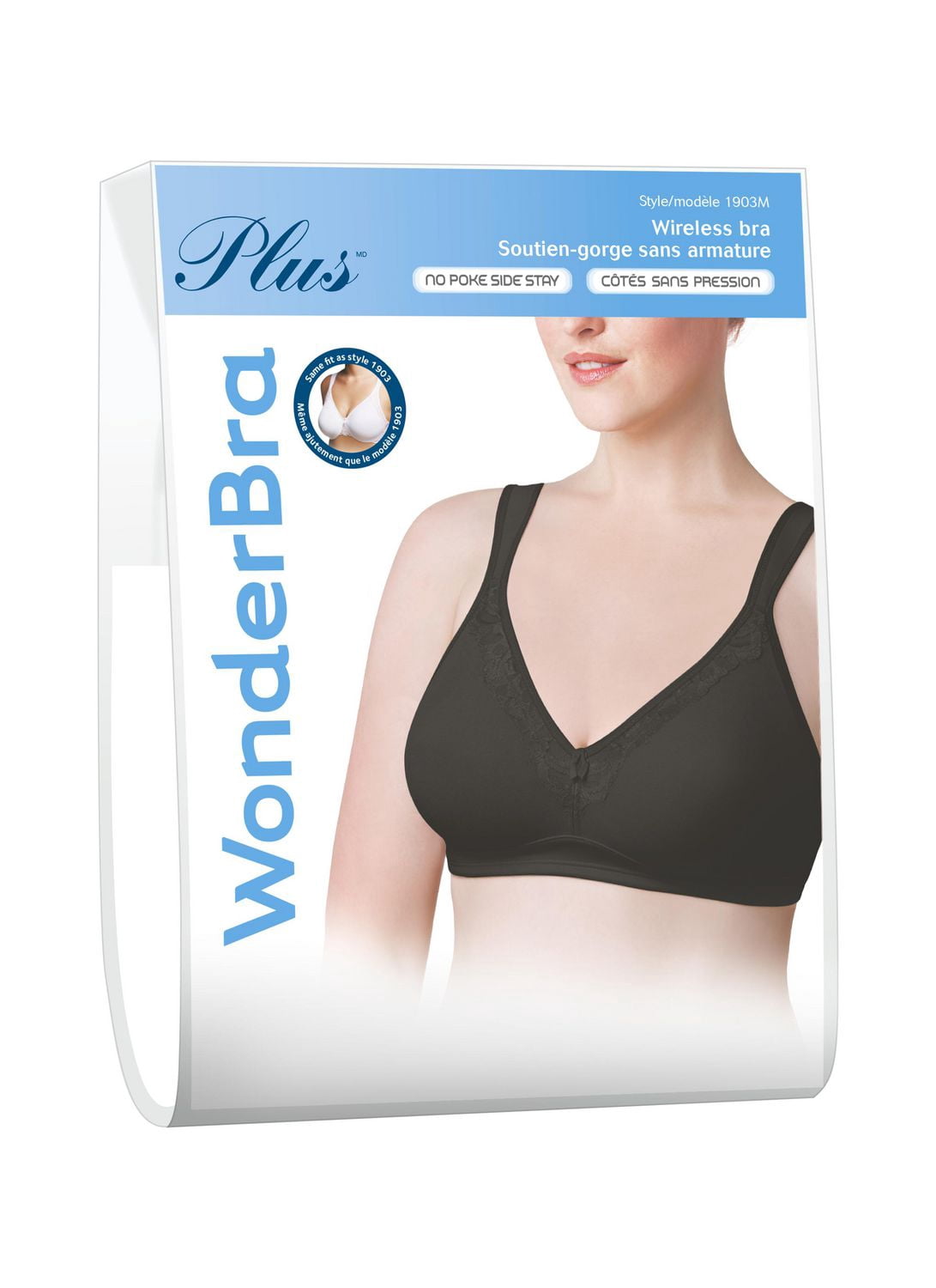 WonderBra Plus Style No Poke Side Stay Wireless Bra