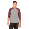 thumbnail image 1 of Bella + Canvas Unisex 3/4-Sleeve Baseball T-Shirt, 1 of 1