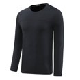 thumbnail image 1 of Styesk Mens Shirts Man Solid-Color-Drying Breathable Tight Fitting Base Sports Fitness Elastic Long Sleeve Round-Neck, 1 of 6