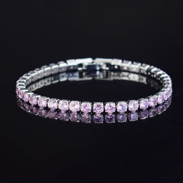 SIfdSeng 4Mm Zirconia Tennis Bracelet Iced Out Chain Bracelets for Women Men Pearl Bracelet Charm Bracelets for Women Charm Bracelet Chain Non Tarnish