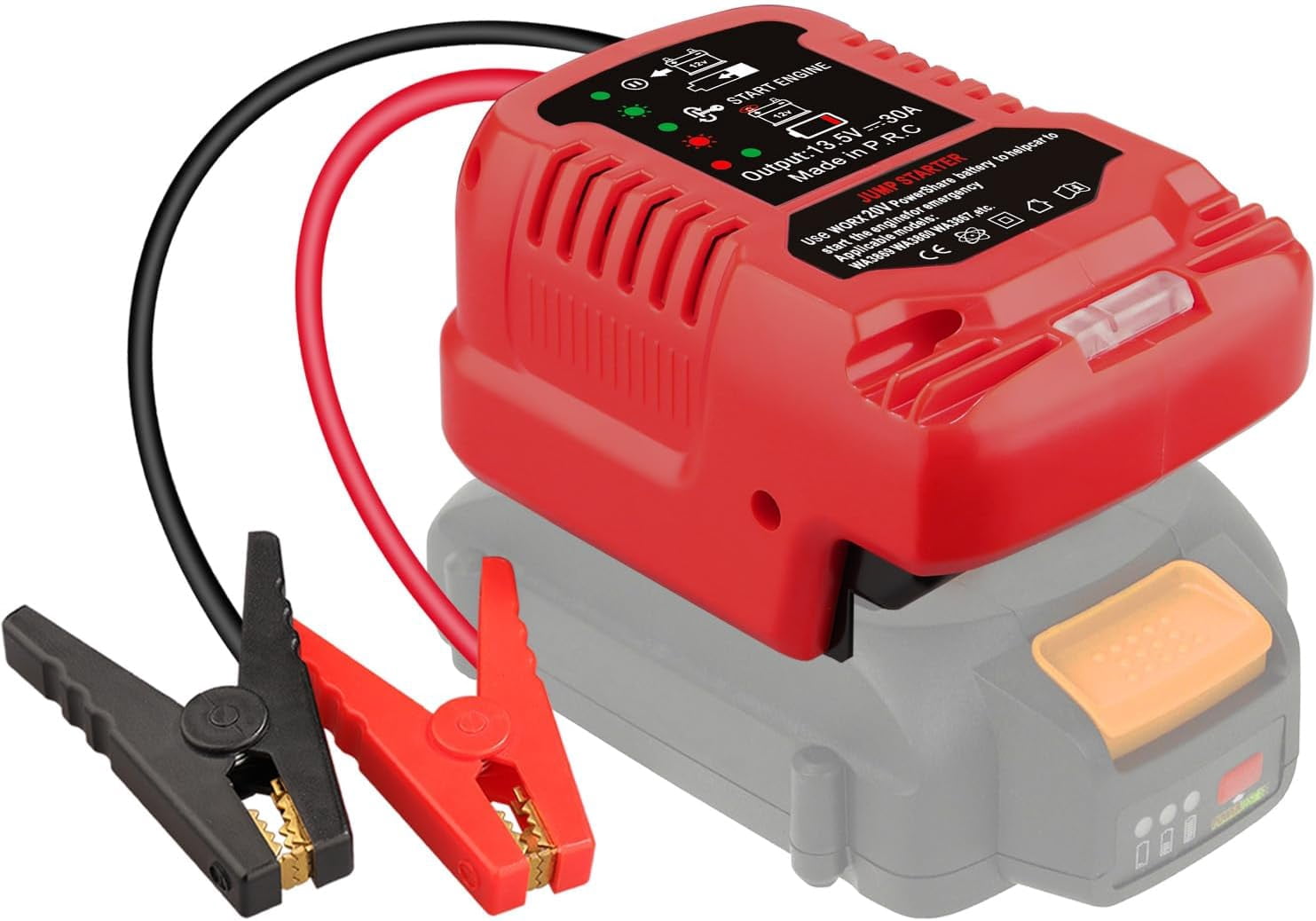 Car Jump Starters Adapter for Worx 20V Battery,11 Gauge Car Battery Jump Starter, Automotive Booster Adapter for Jump Starting Dead or Weak Batteries,Engine up to 3.5 Liters