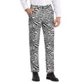 thumbnail image 1 of INSPIRE CHIC Men's Pants Snake Print Regular Fit Flat Front Elastic Waist Pants 36 Zebra Print, 1 of 6